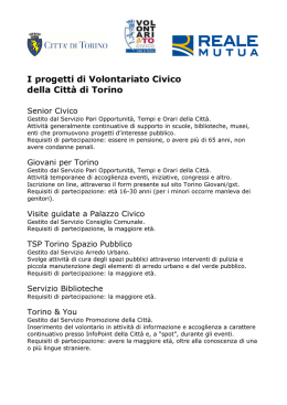 I progetti di Volontariato Civico della Città di Torino