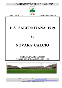 U.S. SALERNITANA 1919 vs NOVARA CALCIO