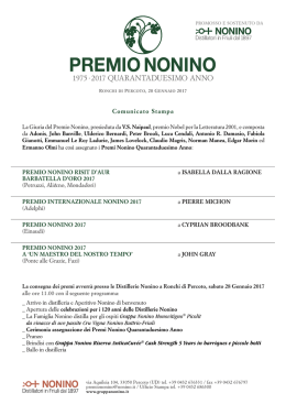 Comunicati Stampa - Premio Nonino