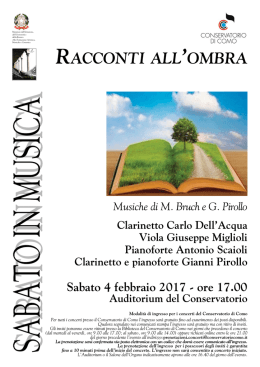 RACCONTI ALL`OMBRA - Conservatorio di Como