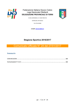 Comunicato Ufficiale N° 24 del 27/01/2017 - FIGC-Cru
