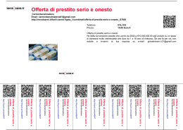 Offerta di prestito serio e onesto
