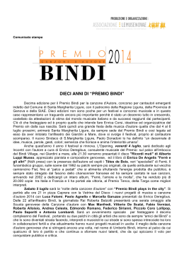Presentazione - Premio Bindi