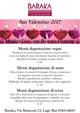 San Valentino 2017 Musica Live con Renato Bertone