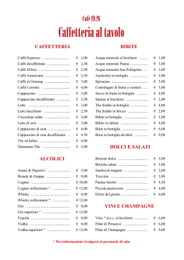 menu` caffetteria