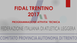 Programmazione Tecnica 2017 FIDAL Trentino