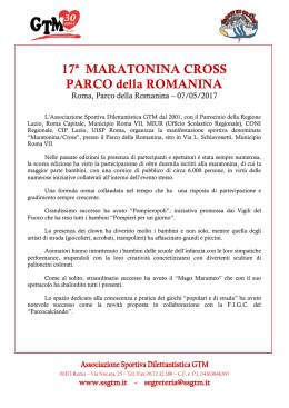 Clicca qui per leggere il Progetto "17^ Maratonina Cross"