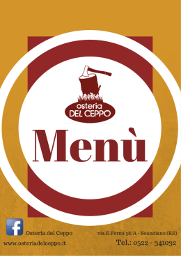 now serving - Osteria del Ceppo