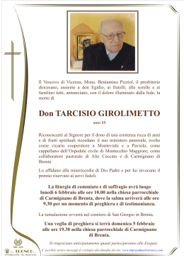 Don TARCISIO GIROLIMETTO