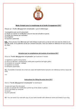 les instructions de la Feuille d`Engagement 2017
