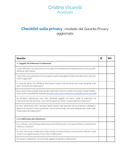 Checklist sulla privacy​ -modello del Garante