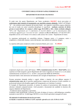 Codice Bando 2017-05 1 - Università degli Studi di Napoli Federico II