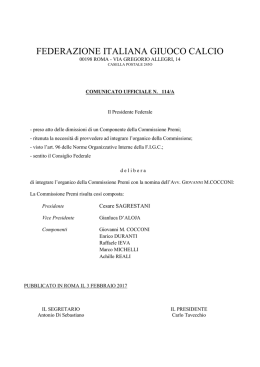 114- Integrazione Nomina COMMISSIONE PREMI