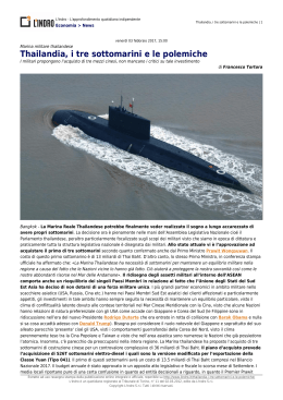Thailandia, i tre sottomarini e le polemiche