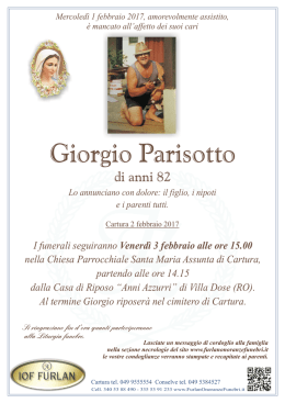 Giorgio Parisotto - Annuario Onoranze