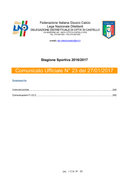 Comunicato Ufficiale N° 23 del 27/01/2017 - FIGC-Cru
