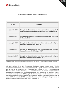 1 CALENDARIO EVENTI SOCIETARI ANNO 2017