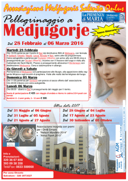 Locandina Febbraio 2017 nuova - Associazione Medjugorje Salento