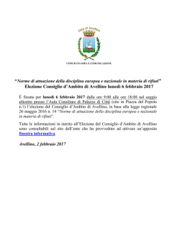 Elezione Consiglio d`Ambito di Avellino lunedì 6 febbraio 2017