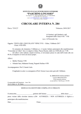 Circ. n.284 - Festa del Cioccolato