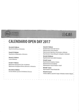 calendario Open Day