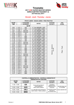 Timetable - wsk karting