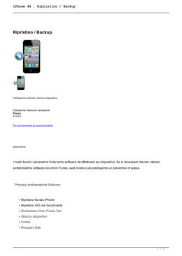 iPhone 4S : Ripristino / Backup