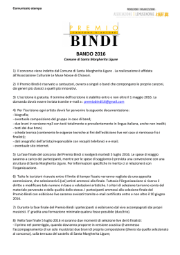 bando 2016 - Premio Bindi