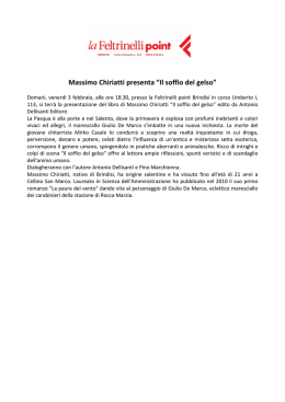 Massimo Chiriatti presenta il Soffio del Gelso