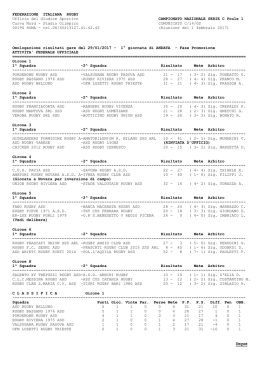 Comunicato Serie C poule 1/14/GS Riunione del 1/2
