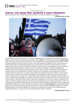 Grecia, crisi senza fine: austerity e nuovi ultimatum