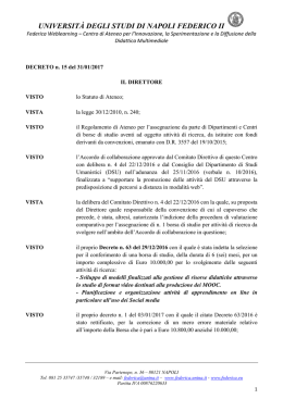 approvazione atti D.D. N.15 - Università degli Studi di Napoli