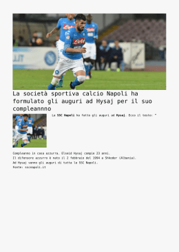 La società sportiva calcio Napoli ha formulato gli auguri ad Hysaj