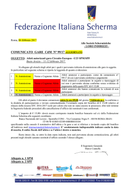 COMUNICATO GARE CdM N° 99/17 - Federazione Italiana Scherma