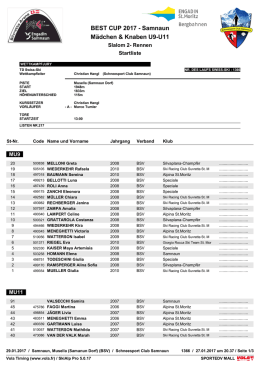 Startliste U9-U11 2. Rennen