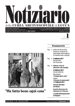 Notiziaro - Arcidiocesi di Lucca