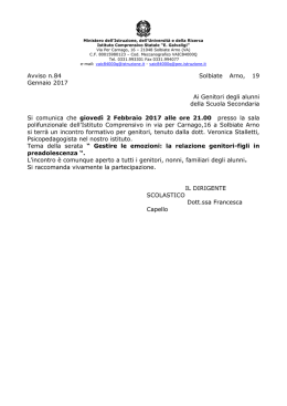 Avviso n. 84 - Istituto Comprensivo "E.Galvaligi"