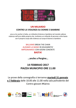 14 febbraio 2017 piazza municipio ore 11.00