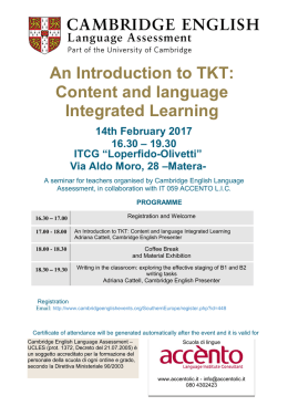 An Introduction to TKT: Content and language Integrated Learning