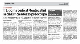 Il Ligorna cede al Montecatini la classifica adesso preoccupa