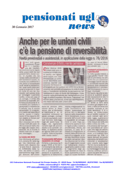 Pensionati UGL News - Le pensioni per le unioni civili.
