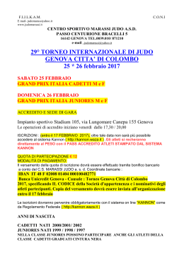 programma di svolgimento dell 11° torneo internazionale di judo