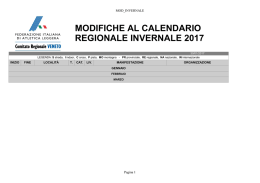modifiche al calendario regionale invernale 2017