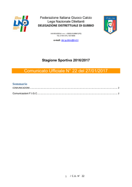 Comunicato Ufficiale N° 22 del 27/01/2017 - FIGC-Cru