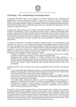 UNEP Inquiry – Italy: National Dialogue on Sustainable Finance