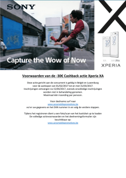 Voorwaarden van de -30€ Cashback actie Xperia XA