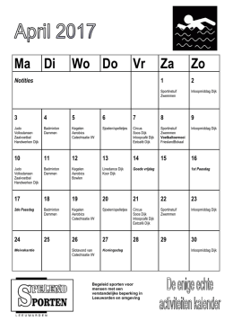 Kalender April - Spelend Sporten