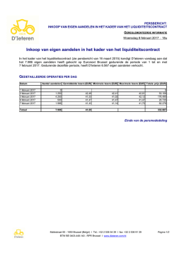 Inkoop van eigen aandelen