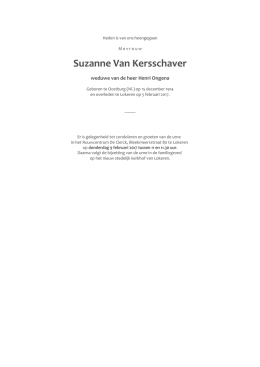Suzanne Van Kersschaver - Begrafenissen De Clerck