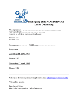 Paastornooi 2017 Inschrijving